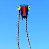 2 SQ.M. Blue Trilobite Kite for Adults Kids Solid Soft Inflatable Show Kites with Long Tails view 3