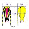 2 SQ.M. Blue Trilobite Kite for Adults Kids Solid Soft Inflatable Show Kites with Long Tails view 4