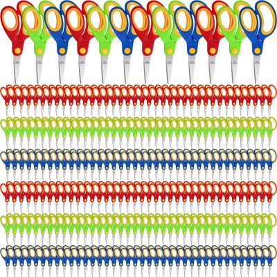Chumia 60 Pack Kids Scissors Bulk 5.5 Inch Student Children Safety Scissors Rounded Tip with Comfort Grip for School and Classrooms Supplies Essentials