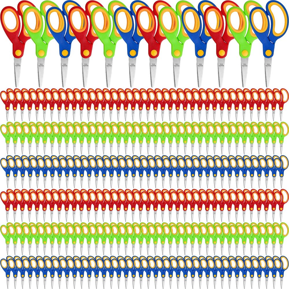 Chumia 60 Pack Kids Scissors Bulk 5.5 Inch Student Children Safety Scissors Rounded Tip with Comfort Grip for School and Classrooms Supplies Essentials