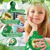 Eaasty 24 Set Jungle Safari Party Supplies Kids Canteens with Strap 10 oz Plastic Reusable Water Bottle Bulk for Zoo Animal Camo Camping Theme Birthday Decoration (Green) view 4