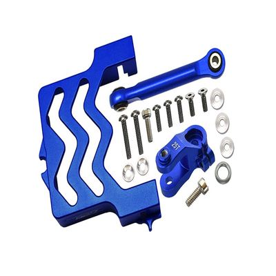 GPM Upgrades Aluminum Servo Mount +Aluminum Tie Rod+25T Aluminum Servo Horn for 1/10 4WD Maxx Monster Truck89076-4 Rc Cars (Blue)