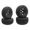FLMLF Black Border Badlands Tire Front and Rear Wheel Kit 4pcs for 1/5 Hpi Baja 5b 5t 5sc 5FT Rc Car Part view 3
