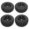 FLMLF Black Border Badlands Tire Front and Rear Wheel Kit 4pcs for 1/5 Hpi Baja 5b 5t 5sc 5FT Rc Car Part view 4