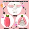 YOUBLEK Bunny Stuffed Animal,Strawberry Reversible Cuddle Bunny Plush Doll with Zipper Cute Soft Rabbit Toys Pillow for Kids and Adults Easter Bunnies Plushies Gifts (Strawberry, 9.84 inches) view 2