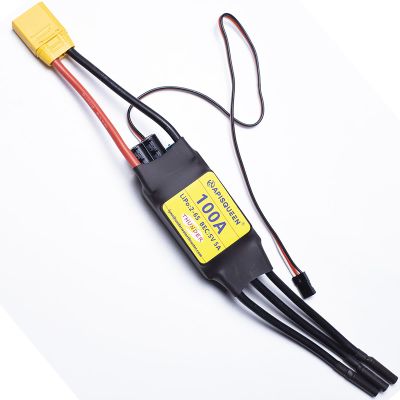 ApisQueen 100A ESC 2-6S LiPo Brushless Electronic Speed Controller with BEC XT90 & 4.0mm Plug for RC Airplane Drone Model