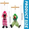 Meooeck 6 Pack Wooden Marionette Puppets Pull String Puppets, Include 6 Colors Clown Marionette String Clown Doll for Birthday Theater Puppetry Party view 2