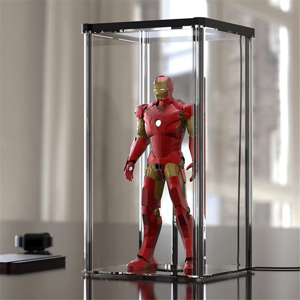 1/6 Scale Action Figure Display Box Acrylic Display Case 2.0 for 12inch HT Dam SS Figure Doll (with Top Lamp)