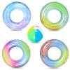 Bennol 4PCS Swimming Rings with 1 Beach Ball Inflatable Pool Floats for Kids Adults 32.5'' Fruits Pool Floaties Rings Toys for Beach Water Float Party, Swimming Pool, Ocean, Beach Time view 3