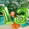 2 Numbers Balloon 40 Inch Light Green Two Balloon Number Birthday Decor, 2nd 12 21st Party Celebration Decorations Graduations Wedding Baby Shower view 3