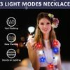 10PCS Independence Day Necklace Accessories, 4th of July Light up Necklaces Bulk, LED Patriotic 7 Bulb Red Blue Whtie Stars Necklaces, Glow Necklace for 4th of July Memorial Day Parades Party Favors view 3