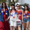 10PCS Independence Day Necklace Accessories, 4th of July Light up Necklaces Bulk, LED Patriotic 7 Bulb Red Blue Whtie Stars Necklaces, Glow Necklace for 4th of July Memorial Day Parades Party Favors view 4