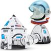 JOYIN White Rocket Ship Play Tent Pop up Play Tent with Astronaut Helmet view 1