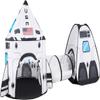 JOYIN White Rocket Ship Play Tent Pop up Play Tent with Astronaut Helmet view 2