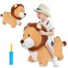 iPlay, iLearn Bouncy Pals Lion Hopper Toy, Toddler Plush Bouncing Animal, Inflatable Ride on Bouncer W/Pump, Indoor Outdoor Hopping Horse, Kid Jumping Toy, Birthday Gift for 2 3 4 5 Year Old Boy Girl view 1