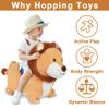 iPlay, iLearn Bouncy Pals Lion Hopper Toy, Toddler Plush Bouncing Animal, Inflatable Ride on Bouncer W/Pump, Indoor Outdoor Hopping Horse, Kid Jumping Toy, Birthday Gift for 2 3 4 5 Year Old Boy Girl view 2