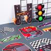 Set of 5 Race Car Party Banners Happy Birthday Paper String Banners Car Theme Garlands Banner Checkered Flag Pennants for Birthday Party Supplies Photo Props Wall Decor view 3