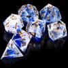 AUSTOR 7-Die DND Dice Set Sharp Edge Resin Dice Handmade Polyhedral Dice for Dungeons and Dragons RPG MTG Table GamesWave Blue view 4