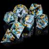 AUSTOR 7-Die DND Dice Set Handmade Sharp Edge Polyhedral Dice for Dungeons and Dragons RPG MTG Table GamesWave Green view 4