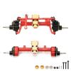 RCAWD SCX24 Portal Axles CNC Machined Aluminum Front and Rear Portal Axle Housing with Steel Gears&Brass Worm Gears&Brass Hex for Axial Scx24 1-24 RC Crawlers Parts (Red) view 1