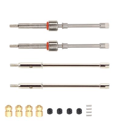 Rcawd SCX24 Axle Shaft Steel 4.5mm Longer Front Rear Cvd Drive Shaft Axle w/Brass Thicker Hex for Bigger Wheels Axial Scx24 Upgrades 1/24 RC Crawlers