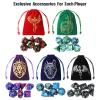 Grajar 35Pcs DND Dice Set with 5 Colorful Animal Patterned Dice Pouches, Polyhedral Dice Sets for Dungeons and Dragons D&D TTRPG MTG Table Role Playing Games view 2