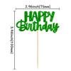 Gyufise 24Pcs Happy Birthday Cupcake Toppers Glitter Birthday Cupcake Food Picks for Celebrating Wedding Anniversary Party Cake Decorations Supplies Green view 2