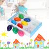 Egg Crayons for Toddlers, 9pcs Palm Grip Baby Crayons view 2