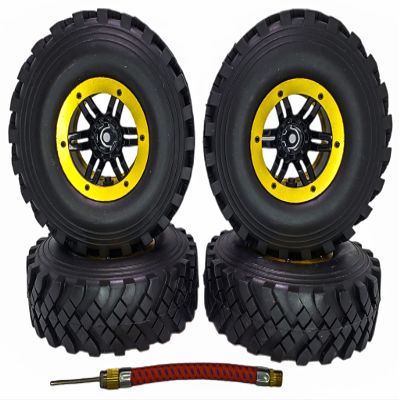 NHX RC P4 2.2" Air Tall Crawler Tires w/Beadlock Wheel (4) for TRX-4 SCX10 -Black/Yellow
