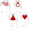 24 PCS Bride to Be Cupcake Toppers Glitter Love Heart Ring Cupcake Picks Dress Bridal Shower Cake Decorations for Wedding Engagement Bachelorette Theme Party Supplies Red view 2