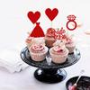 24 PCS Bride to Be Cupcake Toppers Glitter Love Heart Ring Cupcake Picks Dress Bridal Shower Cake Decorations for Wedding Engagement Bachelorette Theme Party Supplies Red view 4