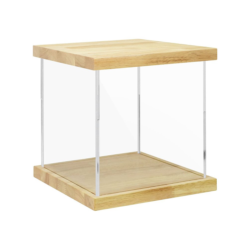 BenchPro Clear Acrylic Display Case for Trophy, Collectibles, Assemble Cube Display Box Stand Dust Proof Protection Showcase for Action Figures Toys. (1" Thick Wood, 12" H x 12" L x 12" D)