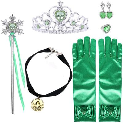 Yosbabe Princess Anna Costume Dress up Accessories for Girls Anna Cosplay Accessories Christmas Gifts Set Gloves Tiara Crown Necklace Wand Earrings Ring Princess Accessories