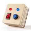 Crown Display Montessori Busy Board Fidget Mini Cube for Toddlers {Improved 2023 Version} Wooden Sensory Activity Toys LED Light Up Buttons Wires Baby Gifts Educational Learning Toy view 1