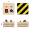 Crown Display Montessori Busy Board Fidget Mini Cube for Toddlers {Improved 2023 Version} Wooden Sensory Activity Toys LED Light Up Buttons Wires Baby Gifts Educational Learning Toy view 2