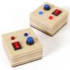 Crown Display Montessori Busy Board Fidget Mini Cube for Toddlers {Improved 2023 Version} Wooden Sensory Activity Toys LED Light Up Buttons Wires Baby Gifts Educational Learning Toy view 3
