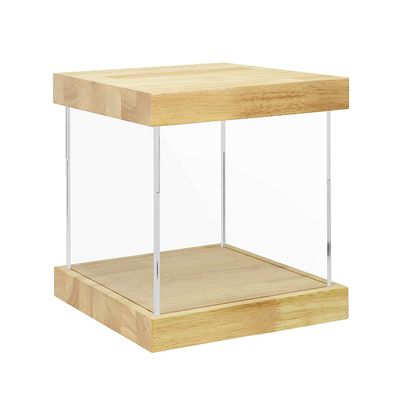 BenchPro Clear Acrylic Display Case for Trophy, Collectibles, Assemble Cube Display Box Stand Dust Proof Protection Showcase for Action Figures Toys. (1.75" Thick Wood, 12" H x 12" L x 12" D)