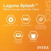 Intex Laguna Splash Island Outdoor Floating Water Raft with 2 Detachable Solo Lounge Tubes, Connectors, Built-in Cupholders, and Grab Handles, Blue view 2