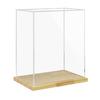 Clear Acrylic Display Case with Solid Wood Base for Trophy, Collectibles, Assemble Cube Display Box Stand Dust Proof Protection Showcase for Action Figures Toys - by BenchPro view 1