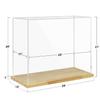 Clear Acrylic Display Case with Solid Butcherblock Base for Trophy, Collectibles, Assemble Cube Display Box Stand Dust Proof Protection Showcase for Action Figures Toys - by BenchPro view 3