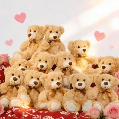 MaoGoLan 12Pcs Bulk Soft Teddy Bears 14 inch Stuffed Animals Plush Bears for Kids Girls Valentines Gifts, Wholesale Stuffed Animal Classic Teddies Christmas Gender Reveal Decor (Machine Washable)