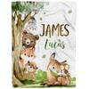 MDPrints Woodland Personalized Baby Blankets for Boys, Personalized Baby Gifts with Name, Customized Baby Blanket, Newborn Boy Gift, Soft Fleece view 1