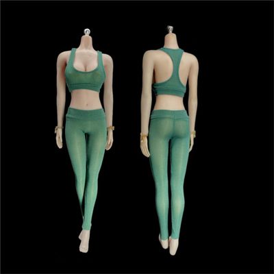1/6 Scale Female Clothes,Stretch Vest Pants Clothes Sports Tank Top Pantyhose Costume Outfit Clothing for 12inch PH TBL JO Female Action Figure Body (Green)