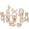 Baby Teething Toys Penta Angel 10Pcs Natural Wooden Teething Animal Rings for Newborn Toddler Infant (10) view 1