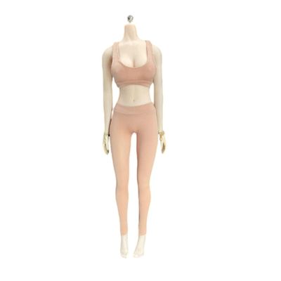1/6 Scale Female Clothes,Stretch Vest Pants Clothes Sports Tank Top Pantyhose Costume Outfit Clothing for 12inch PH TBL JO Female Action Figure Body (Light Flesh)