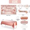 Trgowaul Birthday Decorations Balloon Garland Kit Arch for Women, Rose Gold Happy Birthday Banner, Sash and Tiara, Pink Bday Cake Topper, Tablecloth for her, Party Favor Supplies Ideas Decor view 2