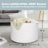 MEGASKET White Cotton Rope Storage Basket, 22" X 22" X 14" Extra Large Blanket Storage Living Room, XL Soft Toy Bin for Organizing, Woven Baby Laundry Basket with Handle, White Wicker Hamper Nursery view 3