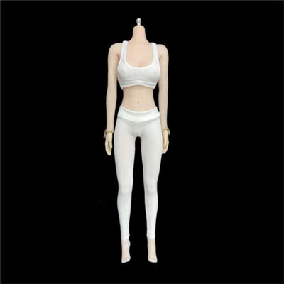 1/6 Scale Female Clothes,Stretch Vest Pants Clothes Sports Tank Top Pantyhose Costume Outfit Clothing for 12inch PH TBL JO Female Action Figure Body (White)