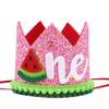 Watermelon First Birthday Crown - One in a Melon Baby 1st Birthday Party Decorations and Supplies view 1