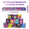 Kolewo4ever 144 Pcs 80s 90s Slap Bracelets Back to 80s 90s Throwback Theme Party Decorations Slap Bracelets Retro Cute Cassette Tape for Birthday Party Supplies view 2